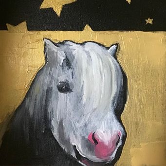 Alexander Holzmüller – „Ponyhof“, Acryl, 30 x 24 cm